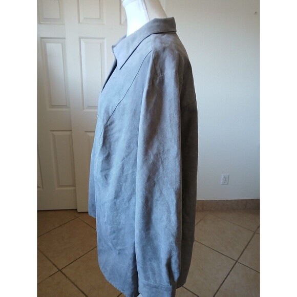 Catherines Womens Blouse Long Sleeve Gray Button Up Collared 1X 18/20W - Picture 4 of 14